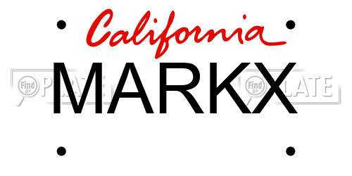 MARKX California License Plate