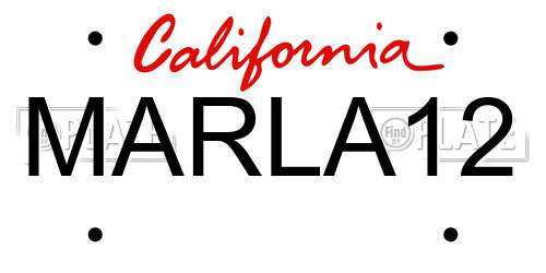 MARLA12 California License Plate