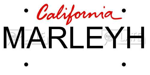 MARLEYH California License Plate