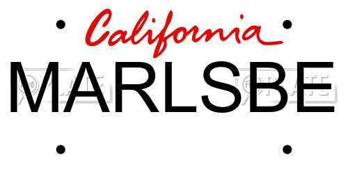 MARLSBE California License Plate