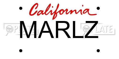MARLZ California License Plate