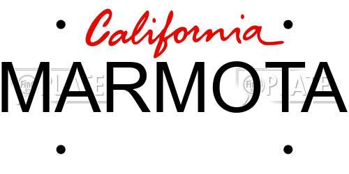 MARMOTA California License Plate