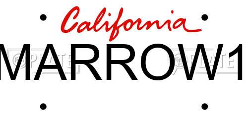 MARROW1 California License Plate