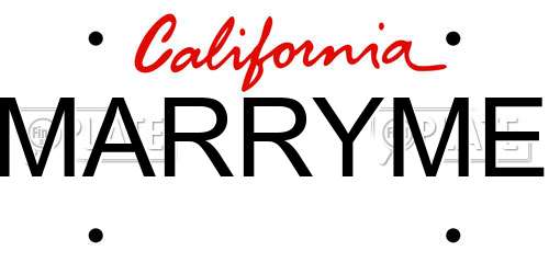 MARRYME California License Plate