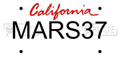 MARS37 California License Plate