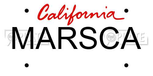 MARSCA California License Plate