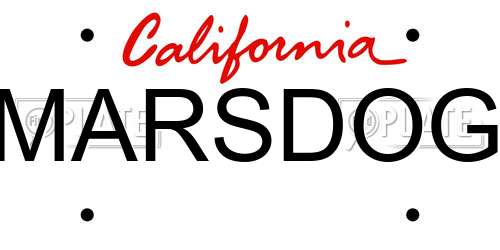 MARSDOG California License Plate