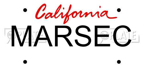 MARSEC California License Plate