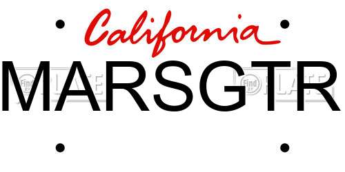 MARSGTR California License Plate