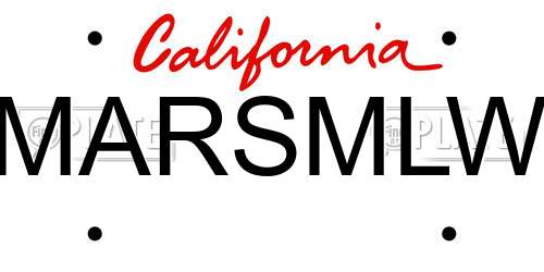 MARSMLW California License Plate