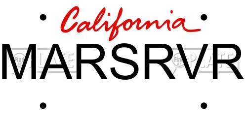 MARSRVR California License Plate