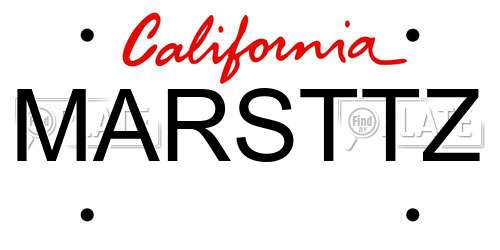 MARSTTZ California License Plate
