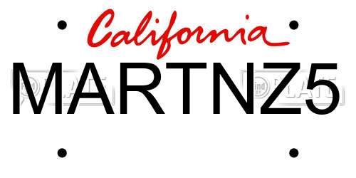 MARTNZ5 California License Plate