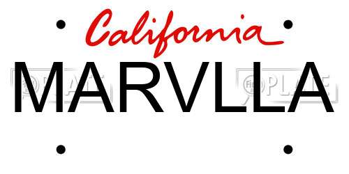 MARVLLA California License Plate