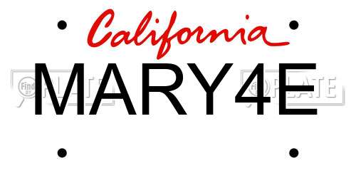 MARY4E California License Plate