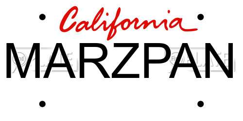 MARZPAN California License Plate