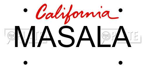 MASALA California License Plate