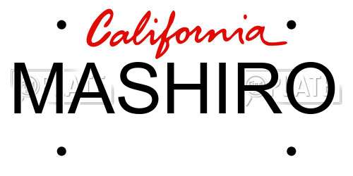 MASHIRO California License Plate