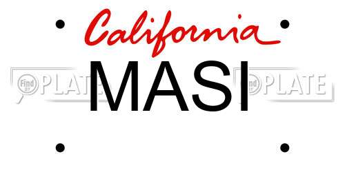 MASI California License Plate