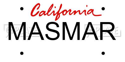 MASMAR California License Plate