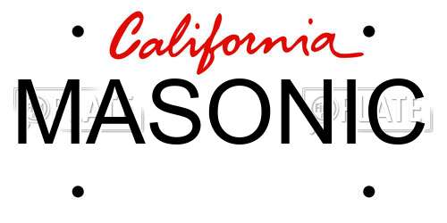 MASONIC California License Plate