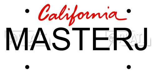 MASTERJ California License Plate