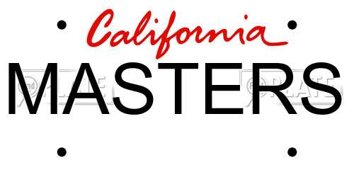MASTERS California License Plate