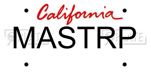 MASTRP California License Plate