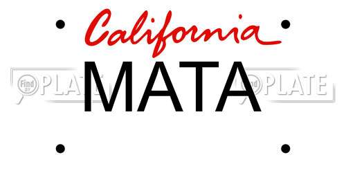 MATA California License Plate