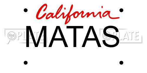 MATAS California License Plate
