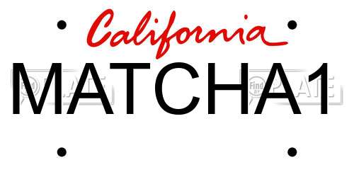MATCHA1 California License Plate