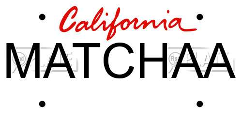 MATCHAA California License Plate