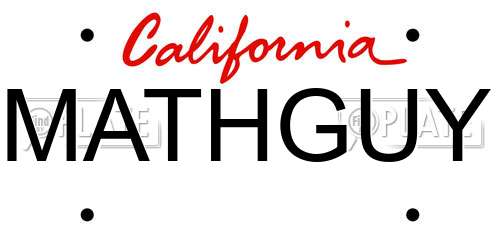 MATHGUY California License Plate