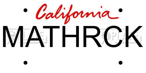 MATHRCK California License Plate