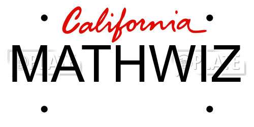 MATHWIZ California License Plate
