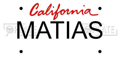 MATIAS California License Plate