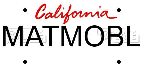 MATMOBL California License Plate