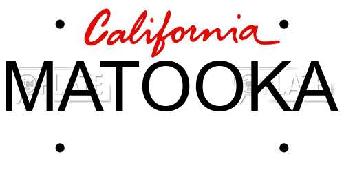 MATOOKA California License Plate