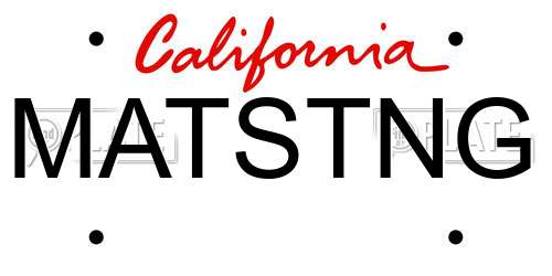 MATSTNG California License Plate