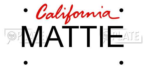 MATTIE California License Plate