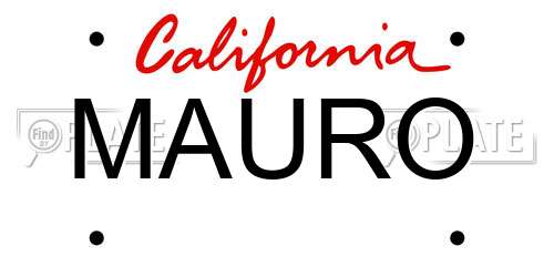 MAURO California License Plate