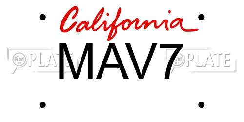 MAV7 California License Plate