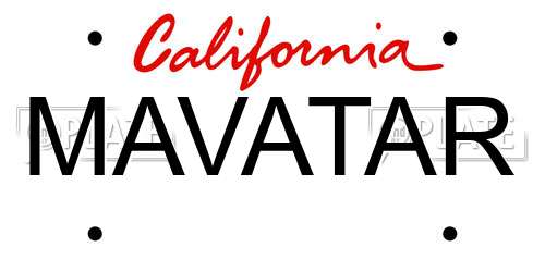 MAVATAR California License Plate