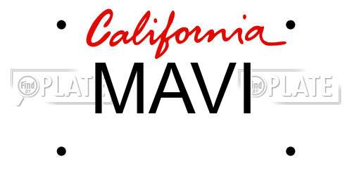 MAVI California License Plate
