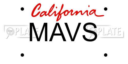 MAVS California License Plate