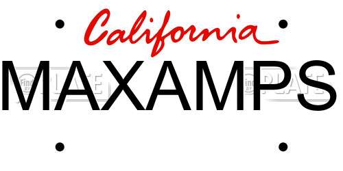 MAXAMPS California License Plate