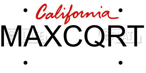 MAXCQRT California License Plate