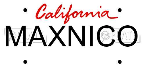 MAXNICO California License Plate