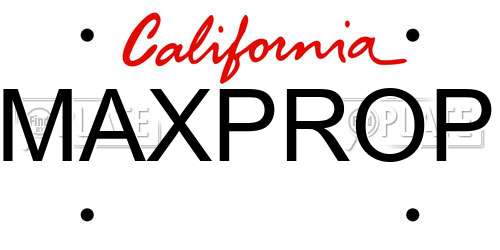 MAXPROP California License Plate