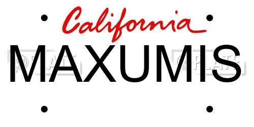 MAXUMIS California License Plate